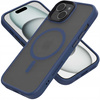 Etui Spacecase Hybrid Mag do iPhone 15 Plus granatowe