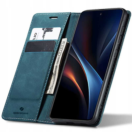 Etui z klapką Spacecase Wallet do Galaxy S25 niebieskie
