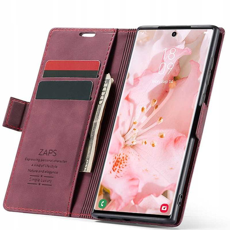 Etui z klapką Spacecase Wallet do Galaxy S23 Ultra czerwone