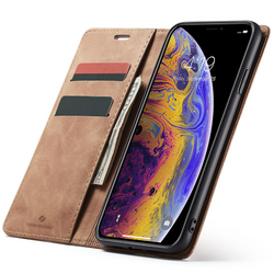 Etui z klapką Spacecase Wallet do iPhone Xs Max jasno brązowe
