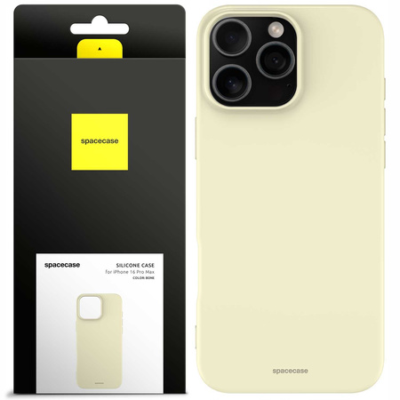 Etui silikonowe Spacecase Silicone Case do iPhone 16 Pro Max kremowe