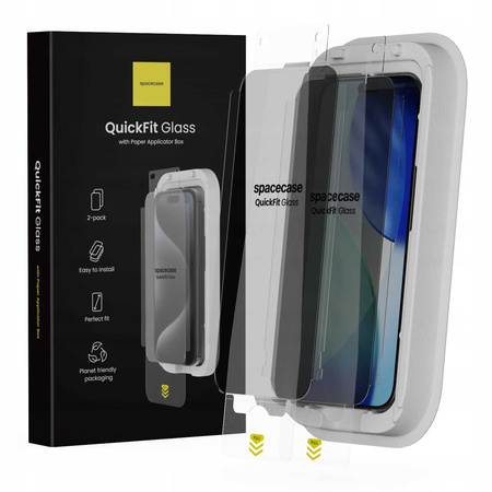 Szkło prywatyzujące Spacecase Quickfit Privacy do iPhone iPhone 16 Pro/17/17 Pro - 2 sztuki