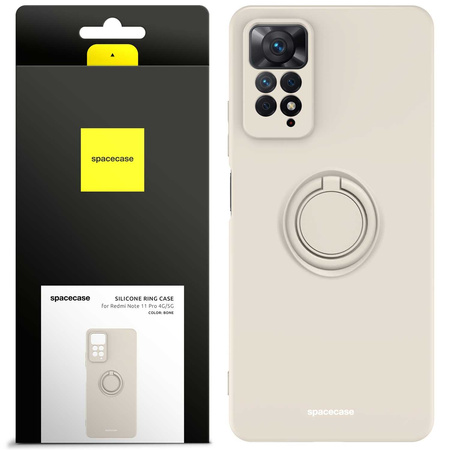 Etui Spacecase Silicone Ring do Redmi Note 11 Pro 4G/5G kremowe