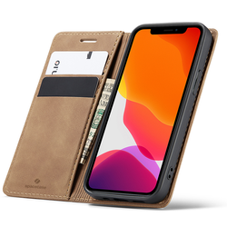 Etui z klapką Spacecase Wallet do iPhone 12/12 Pro jasno brązowe