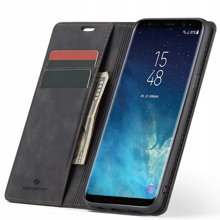 Etui z klapką Spacecase Wallet do Galaxy S8+ czarne