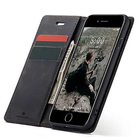 Etui z klapką Spacecase Wallet do iPhone 6/6s czarne