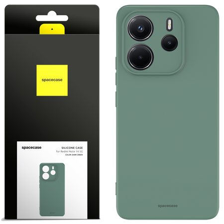 Etui silikonowe Spacecase Silicone Case do Redmi Note 14 4G ciemno zielone