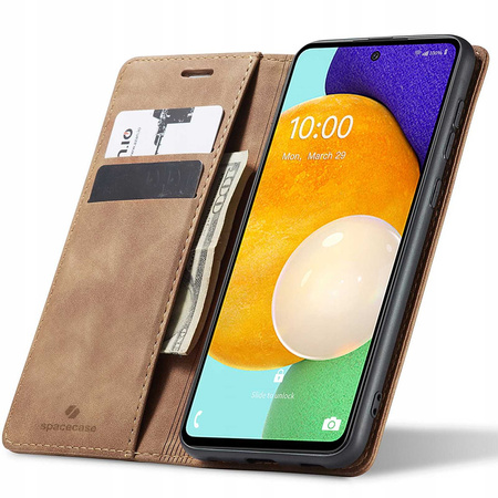 Etui z klapką Spacecase Wallet do Galaxy A53 jasno brązowe