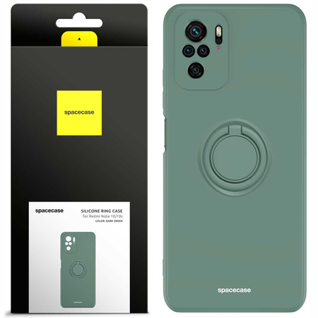 Etui Spacecase Silicone Ring do Redmi Note 10/10s ciemno zielone
