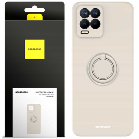 Etui Spacecase Silicone Ring do Realme 8/8 Pro kremowe