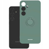 Etui Spacecase Silicone Ring do Galaxy S24+ ciemno zielone