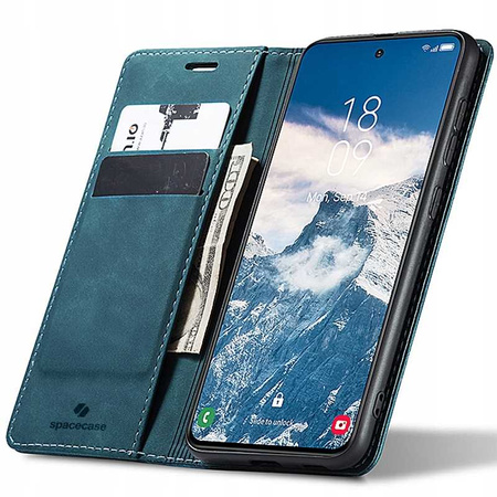 Etui z klapką Spacecase Wallet do Galaxy S24+ niebieskie