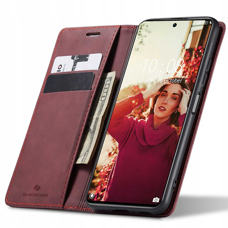 Etui z klapką Spacecase Wallet do Xiaomi 11T/11T Pro czerwone