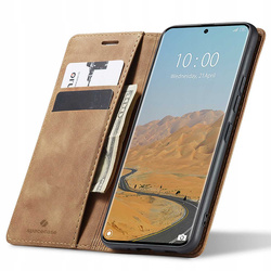 Etui z klapką Spacecase Wallet do Poco X7/RM Note 14 Pro/Pro+ 5G brązowe