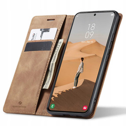 Etui z klapką Spacecase Wallet do Galaxy S22 jasno brązowe