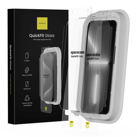 Szkło na ekran Spacecase QuickFit Glass do iPhone 13 Pro Max/14 Plus - 2 sztuki