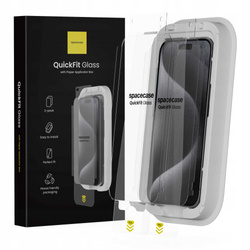 Szkło na ekran Spacecase QuickFit Glass do iPhone 15 Pro Max - 2 sztuki