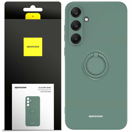 Etui Spacecase Silicone Ring do Galaxy A55 5G ciemno zielone