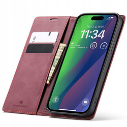 Etui z klapką Spacecase Wallet do iPhone 15 Plus czerwone