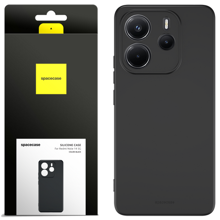 Etui silikonowe Spacecase Silicone Case do Redmi Note 14 4G czarne