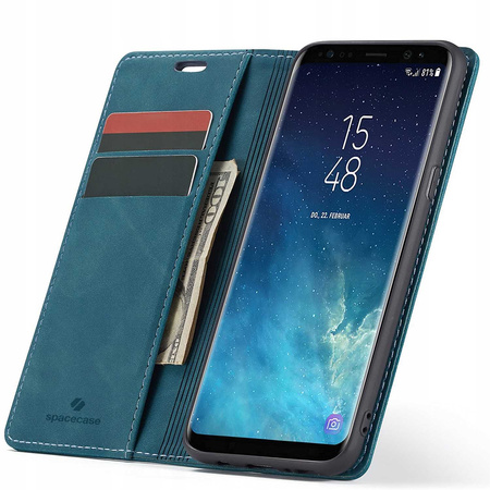 Etui z klapką Spacecase Wallet do Galaxy S8+ niebieskie