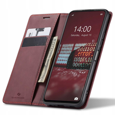 Etui z klapką Spacecase Wallet do Huawei P Smart 2021 czerwone