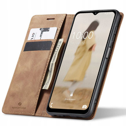 Etui z klapką Spacecase Wallet do Galaxy A14 5G jasno brązowe