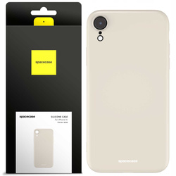 Etui silikonowe Spacecase Silicone Case do iPhone Xr kremowe
