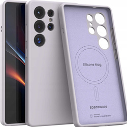 Etui Spacecase Silicone Mag do Galaxy S25 Ultra jasno fioletowe
