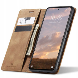 Etui z klapką Spacecase Wallet do Poco X5 Pro/Note 12 Pro jasno brązowe