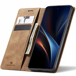 Etui z klapką Spacecase Wallet do Galaxy S25+ jasno brązowe