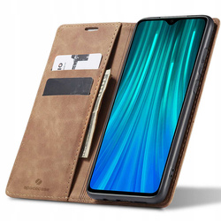 Etui z klapką Spacecase Wallet do Redmi Note 8 Pro jasno brązowe