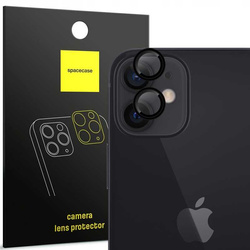 Szkło na aparat Spacecase Camera Ring do iPhone 11/12/12 mini czarne