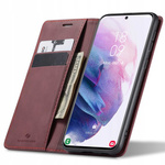 Etui z klapką Spacecase Wallet do Galaxy S21+ czerwone