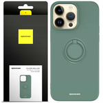 Etui Spacecase Silicone Ring do iPhone 14 Pro Max ciemno zielone