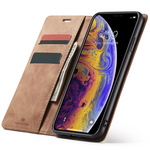 Etui z klapką Spacecase Wallet do iPhone Xs Max jasno brązowe
