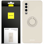 Etui Spacecase Silicone Ring do Huawei P30 kremowe