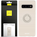 Etui Spacecase Silicone Ring do Galaxy S10+ kremowe