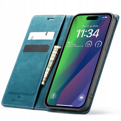 Etui z klapką Spacecase Wallet do iPhone 15 niebieskie
