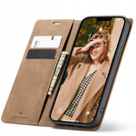 Etui z klapką Spacecase Wallet do iPhone 13 Pro Max jasno brązowe