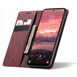 Etui z klapką Spacecase Wallet do Galaxy A56 5G czerwone
