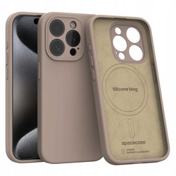 Spacecase Silicone Mag iPhone 15 Pro brown
