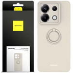 Etui Spacecase Silicone Ring do Poco X6 / RM Note 13 Pro 5G kremowe