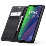 Etui z klapką Spacecase Wallet do iPhone 15 Plus czarne