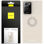 Etui Spacecase Silicone Ring do Galaxy Note 20 Ultra kremowe