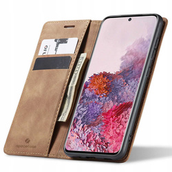 Etui z klapką Spacecase Wallet do Galaxy S20+ jasno brązowe