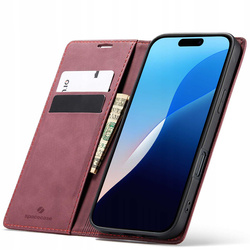 Etui z klapką Spacecase Wallet do iPhone 16 Pro czerwone