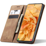 Etui z klapką Spacecase Wallet do Galaxy A51 jasno brązowe