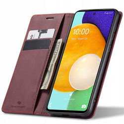 Etui z klapką Spacecase Wallet do Galaxy A53 czerwone
