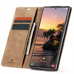 Etui z klapką Spacecase Wallet do Galaxy S24 Ultra jasno brązowe